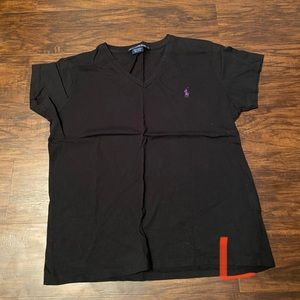 Black V neck Polo T